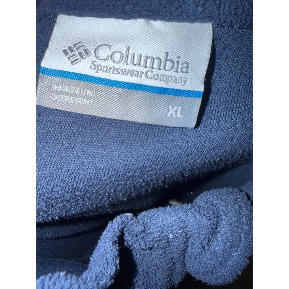 Columbia Woman XL Navy Blue Fleece Quarter Zip Pullover Sweater Mock Neck Jacket - Picture 5 of 5